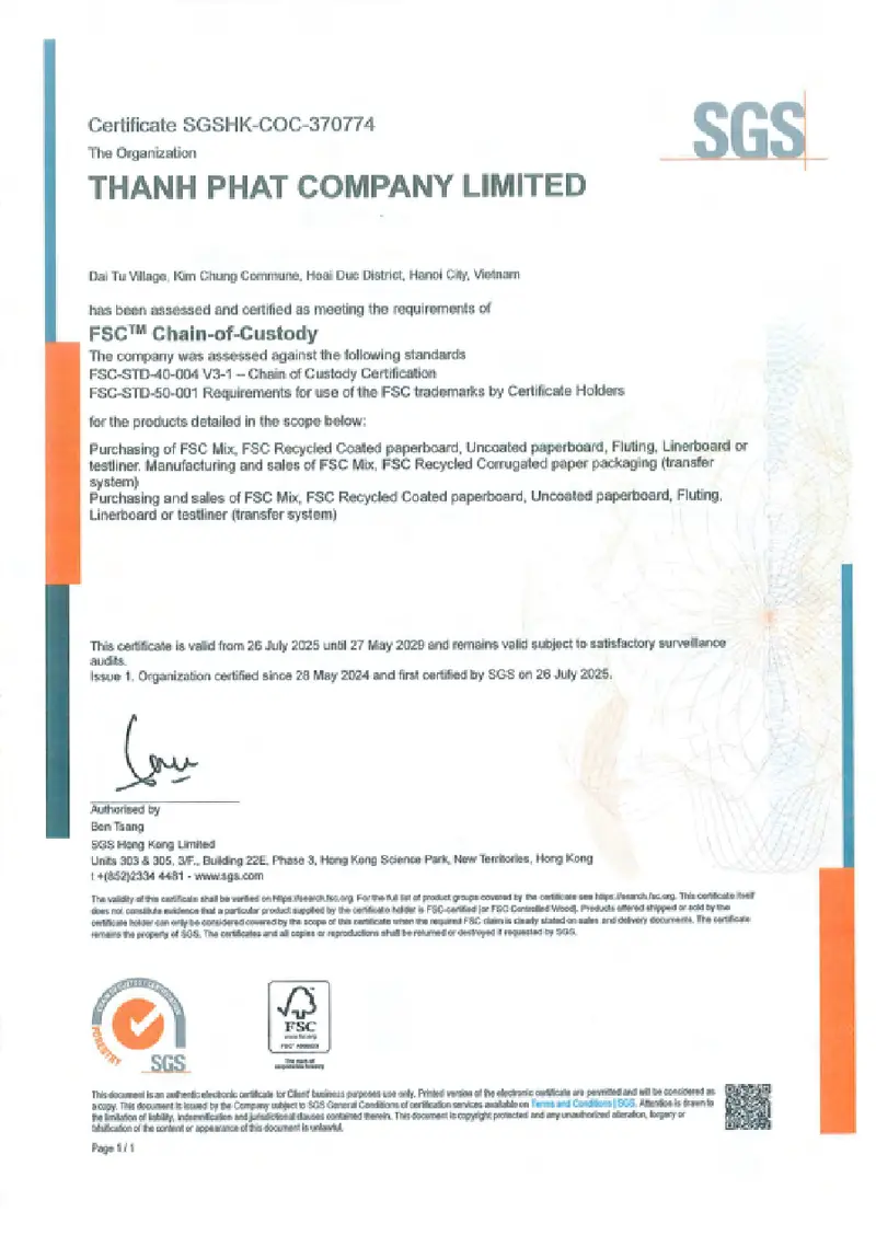 FSC certificate
