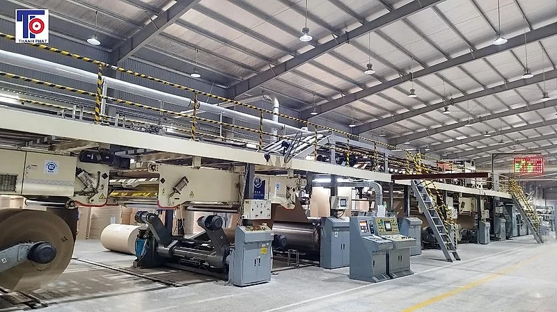 Corrugating line producing carton board